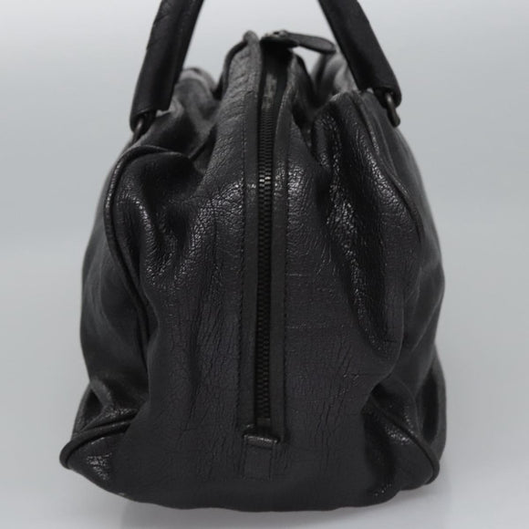 BOTTEGA VENETA Goatskin Hand Bag Leather Black Auth mr1050V
