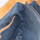 CELINE C Macadam Canvas Hand Bag Suede Gray Gold Auth mr1055-18