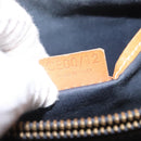 CELINE C Macadam Canvas Hand Bag Suede Gray Gold Auth mr1055-12