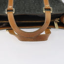 CELINE C Macadam Canvas Hand Bag Suede Gray Gold Auth mr1055-7