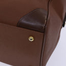BURBERRY Nova Check Boston Bag Leder 2way Braun Grün Auth mr1062-15