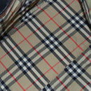 BURBERRY Nova Check Boston Bag Leather 2way Brown Green Auth mr1062-12