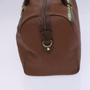 BURBERRY Nova Check Boston Bag Leather 2way Brown Green Auth mr1062-3