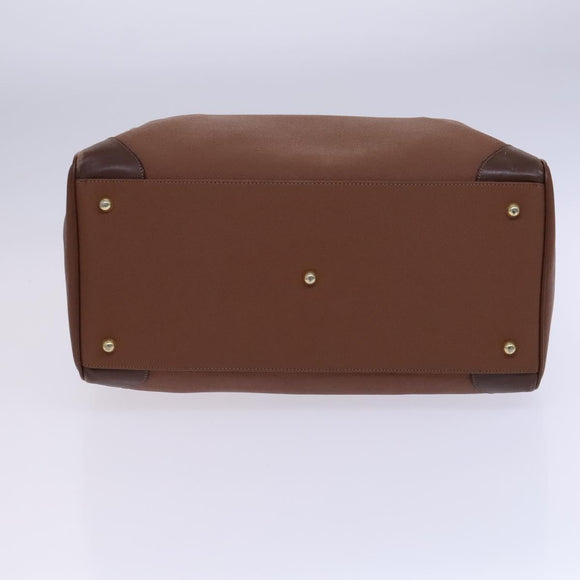 BURBERRY Nova Check Boston Bag Leather 2way Brown Green Auth mr1062