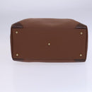 BURBERRY Nova Check Boston Bag Leder 2way Braun Grün Auth mr1062-5
