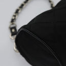 PRADA Chain Hand Bag Nylon Black Silver Auth mr1081V-14