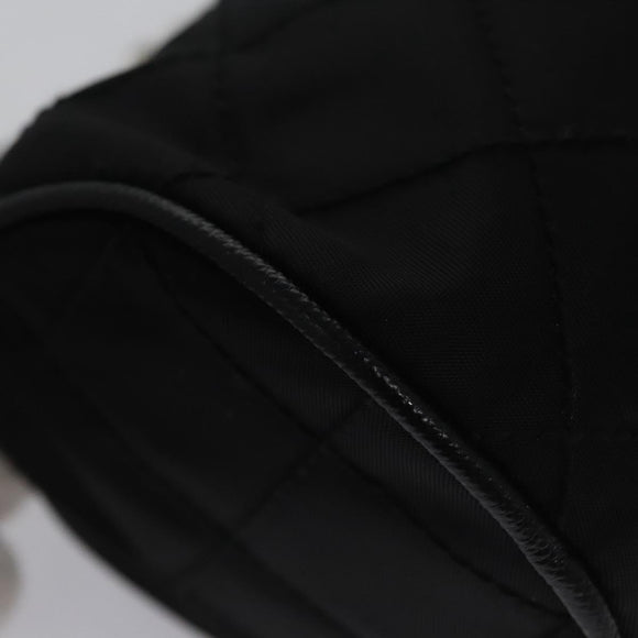 PRADA Chain Hand Bag Nylon Black Silver Auth mr1081V