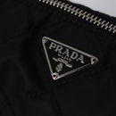 PRADA Chain Hand Bag Nylon Black Silver Auth mr1081V-18