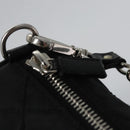 PRADA Chain Hand Bag Nylon Black Silver Auth mr1081V-9