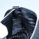 PRADA Chain Hand Bag Nylon Black Silver Auth mr1081V-21