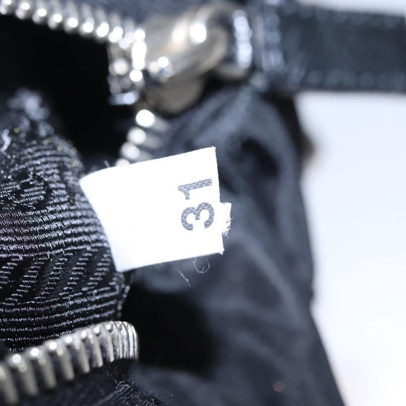 PRADA Chain Hand Bag Nylon Black Silver Auth mr1081V