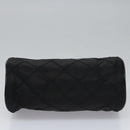 PRADA Chain Hand Bag Nylon Black Silver Auth mr1081V-5