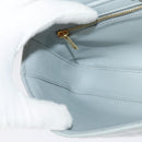 CELINE Quilted Chain Shoulder Bag Lamb Skin Gray Gold Auth mr1084V-21