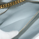 CELINE Quilted Chain Shoulder Bag Lamb Skin Gray Gold Auth mr1084V-22