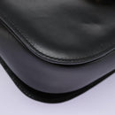 CELINE Hand Bag Leather Black Gold Auth mr1085-14