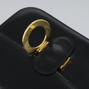 CELINE Hand Bag Leather Black Gold Auth mr1085-9