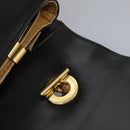 CELINE Hand Bag Leather Black Gold Auth mr1085-21