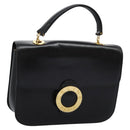 CELINE Hand Bag Leather Black Gold Auth mr1085-1