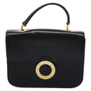 CELINE Hand Bag Leather Black Gold Auth mr1085-13
