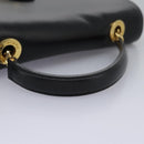 CELINE Hand Bag Leather Black Gold Auth mr1085-7