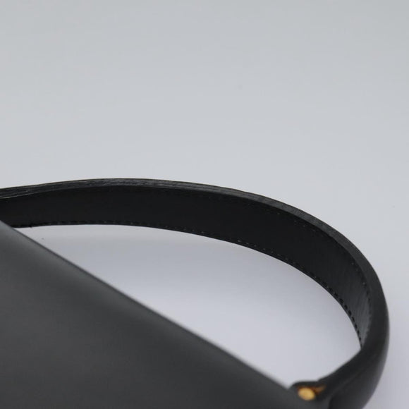 CELINE Hand Bag Leather Black Gold Auth mr1085