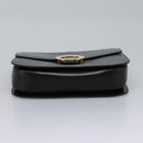 CELINE Hand Bag Leather Black Gold Auth mr1085-5