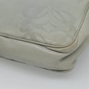 LOEWE Anagram Chain Shoulder Bag Leather Gray Gold Auth mr1092-14