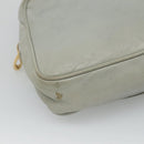 LOEWE Anagram Chain Shoulder Bag Leather Gray Gold Auth mr1092-9