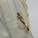 LOEWE Anagram Chain Shoulder Bag Leather Gray Gold Auth mr1092-10