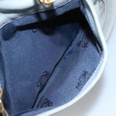 LOEWE Anagram Chain Shoulder Bag Leather Gray Gold Auth mr1092-21