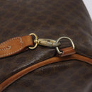 CELINE Macadam Canvas Purse Backpack PVC Leather Brown Gold Auth mr1093-10