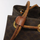 CELINE Macadam Canvas Purse Backpack PVC Leather Brown Gold Auth mr1093-19