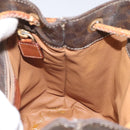 CELINE Macadam Canvas Purse Backpack PVC Leather Brown Gold Auth mr1093-21
