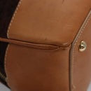 CELINE C Macadam Canvas Hand Bag Brown Gold Auth mr1094-9