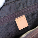 CELINE C Macadam Canvas Hand Bag Brown Gold Auth mr1094-17