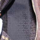 CELINE C Macadam Canvas Hand Bag Brown Gold Auth mr1094-11