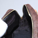 CELINE C Macadam Canvas Hand Bag Brown Gold Auth mr1094-18