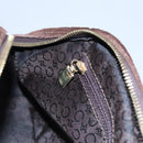 CELINE C Macadam Canvas Hand Bag Brown Gold Auth mr1094-20