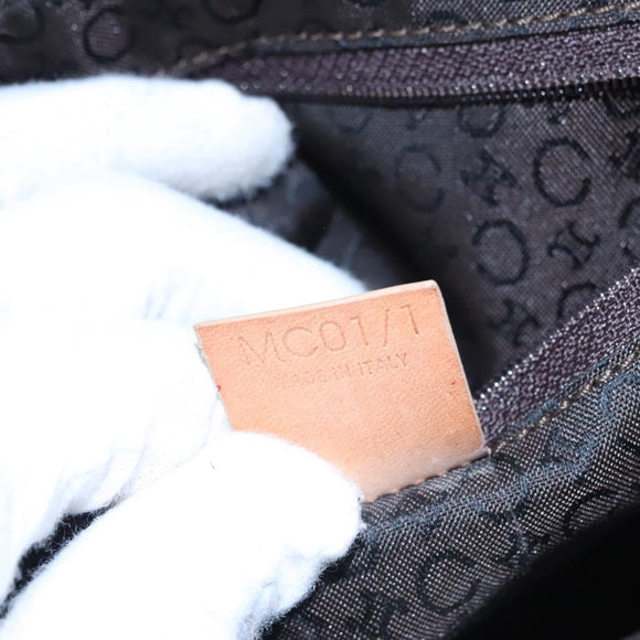 CELINE C Macadam Canvas Hand Bag Brown Gold Auth mr1094