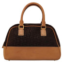 CELINE C Macadam Canvas Hand Bag Brown Gold Auth mr1094-13