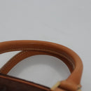 CELINE C Macadam Canvas Hand Bag Brown Gold Auth mr1094-8