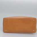 CELINE C Macadam Canvas Hand Bag Brown Gold Auth mr1094-5