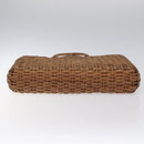 FENDI Straw Hand Bag Raffia Brown Auth mr1096-6