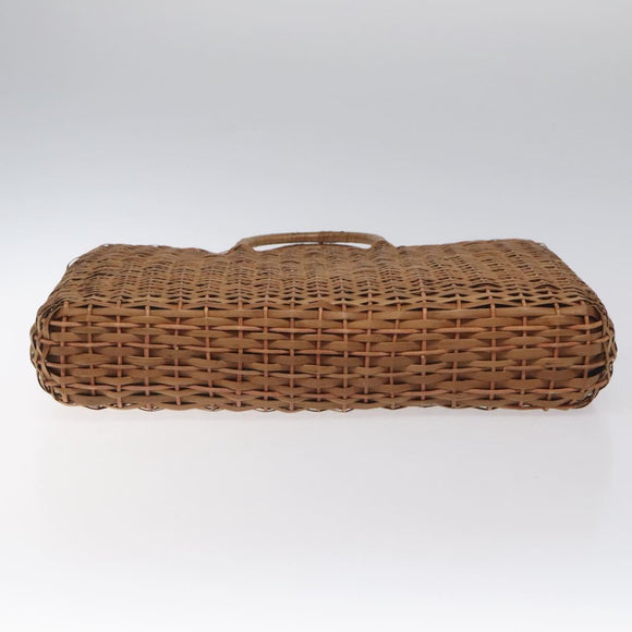 FENDI Straw Hand Bag Raffia Brown Auth mr1096