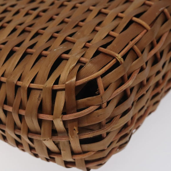 FENDI Straw Hand Bag Raffia Brown Auth mr1096