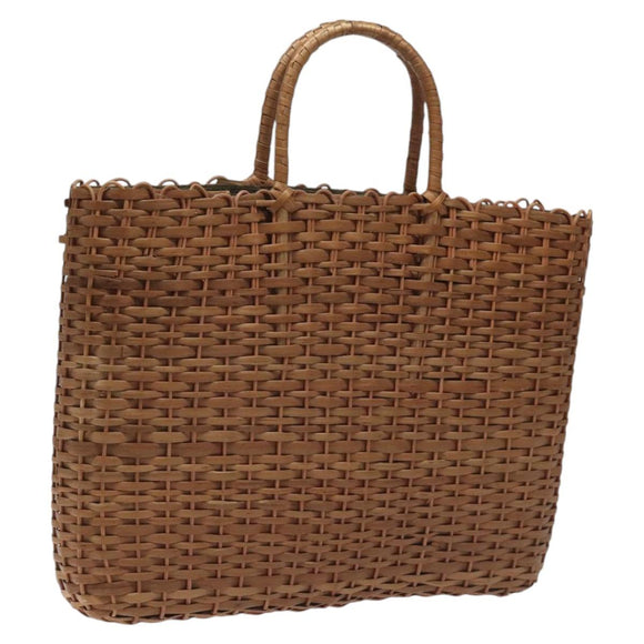FENDI Straw Hand Bag Raffia Brown Auth mr1096