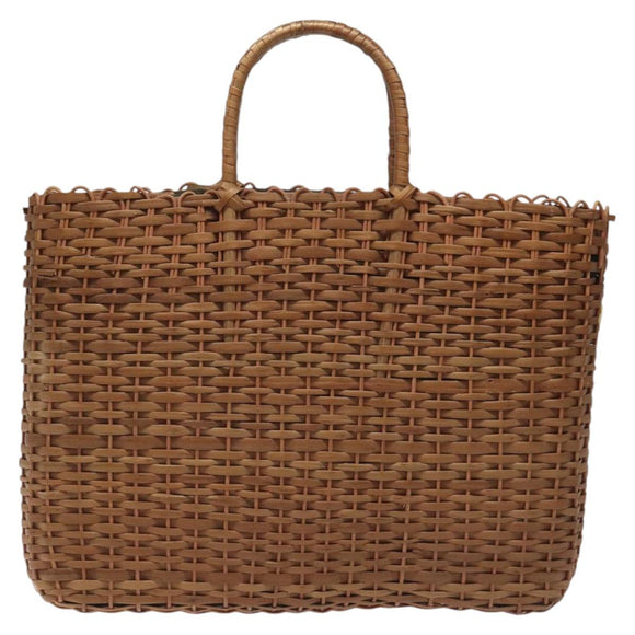 FENDI Straw Hand Bag Raffia Brown Auth mr1096