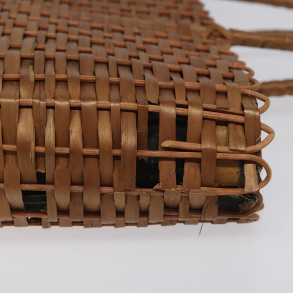 FENDI Straw Hand Bag Raffia Brown Auth mr1096