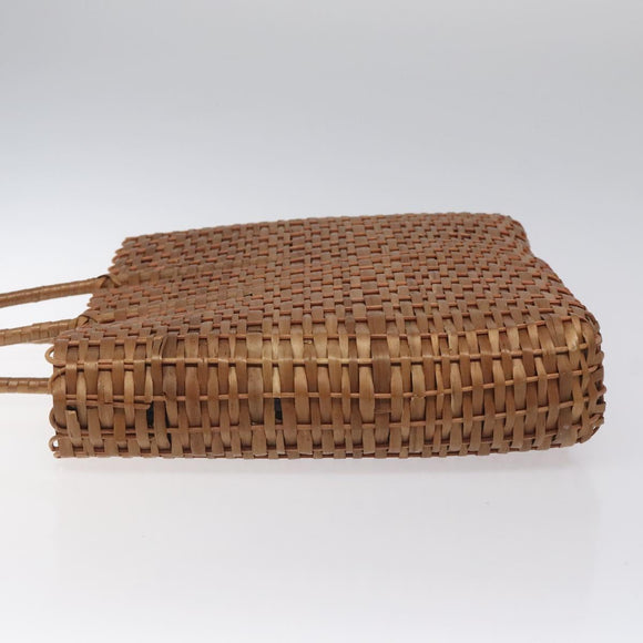 FENDI Straw Hand Bag Raffia Brown Auth mr1096