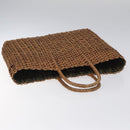 FENDI Straw Hand Bag Raffia Brown Auth mr1096-7